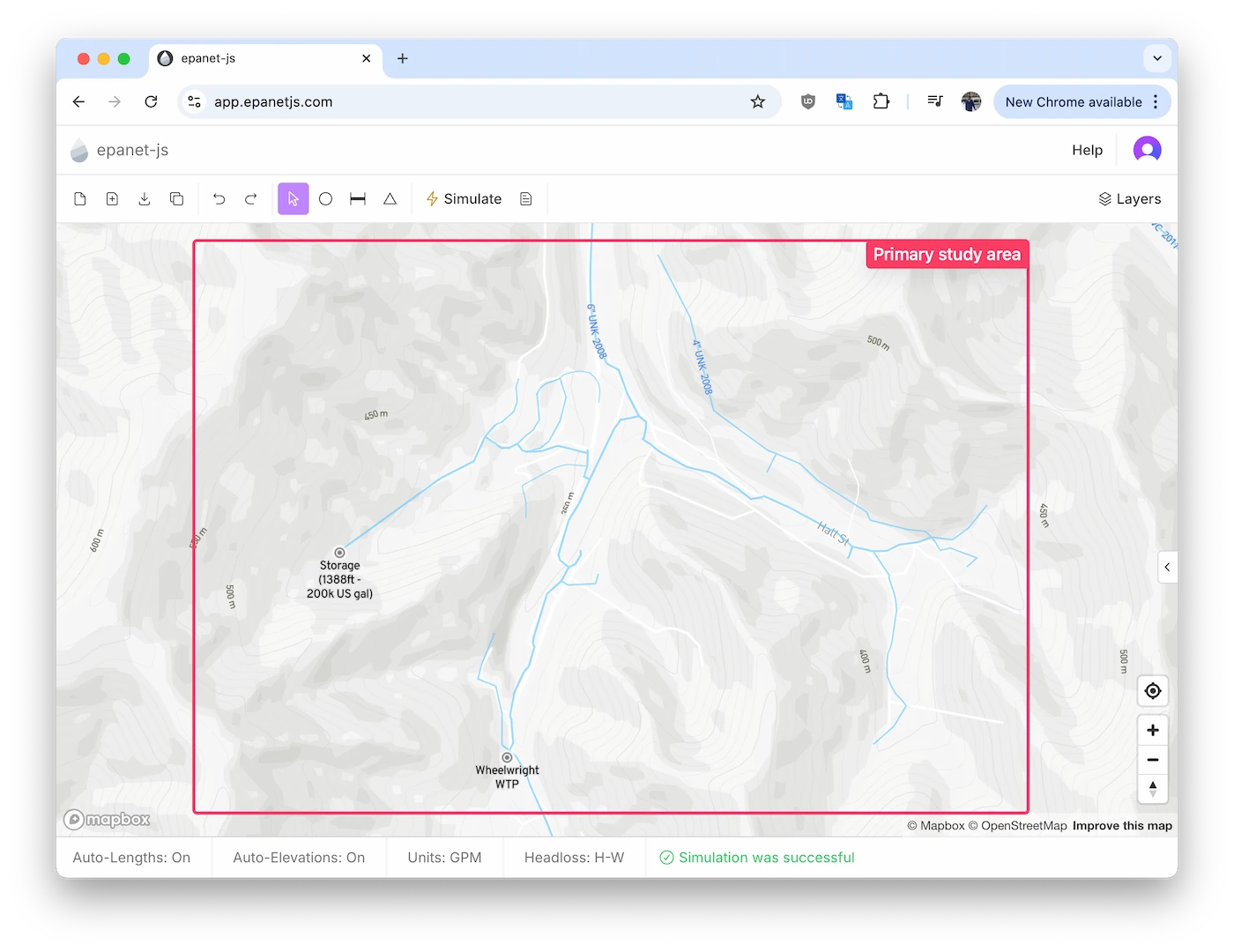 Water network study area