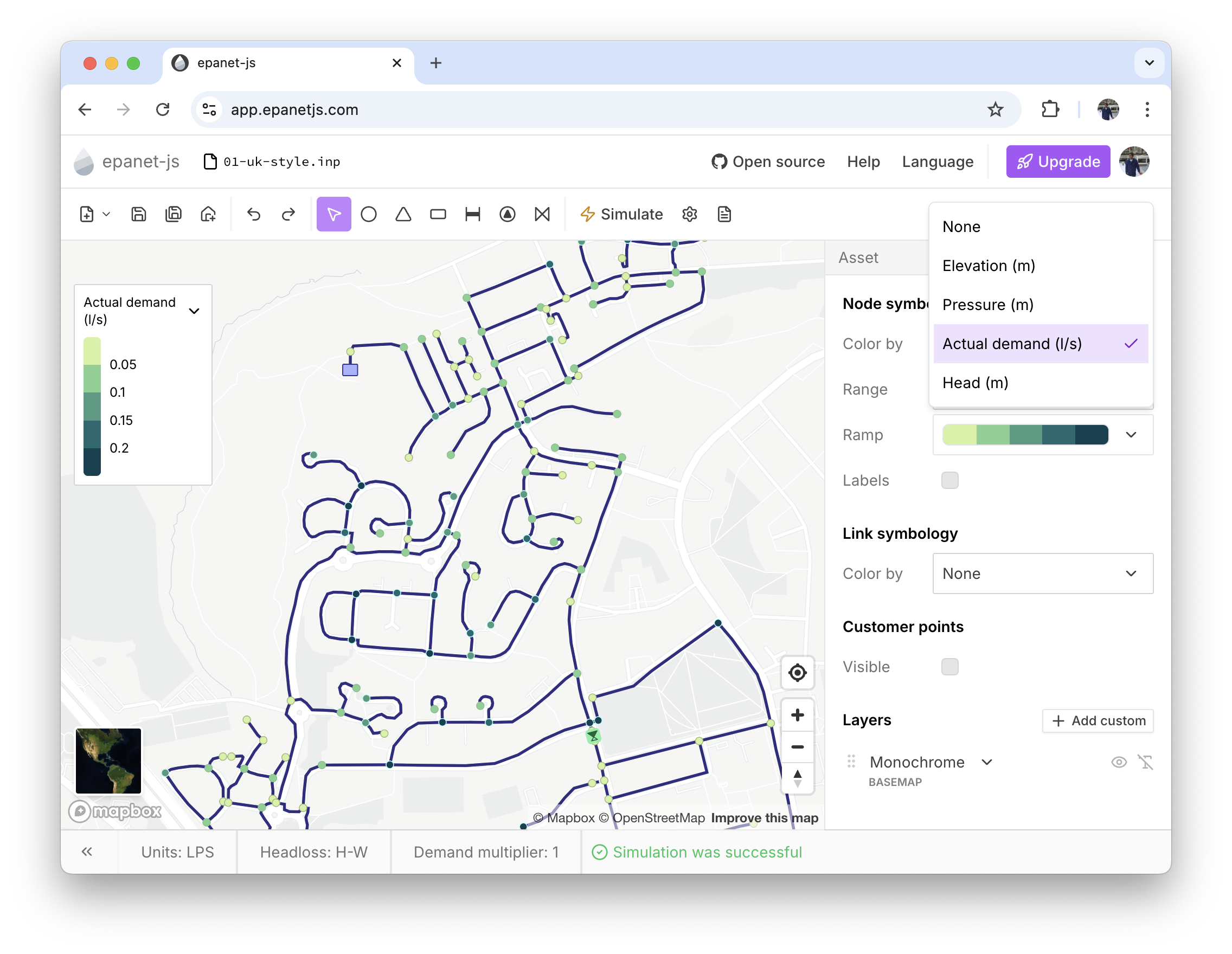 Visualize actual demand