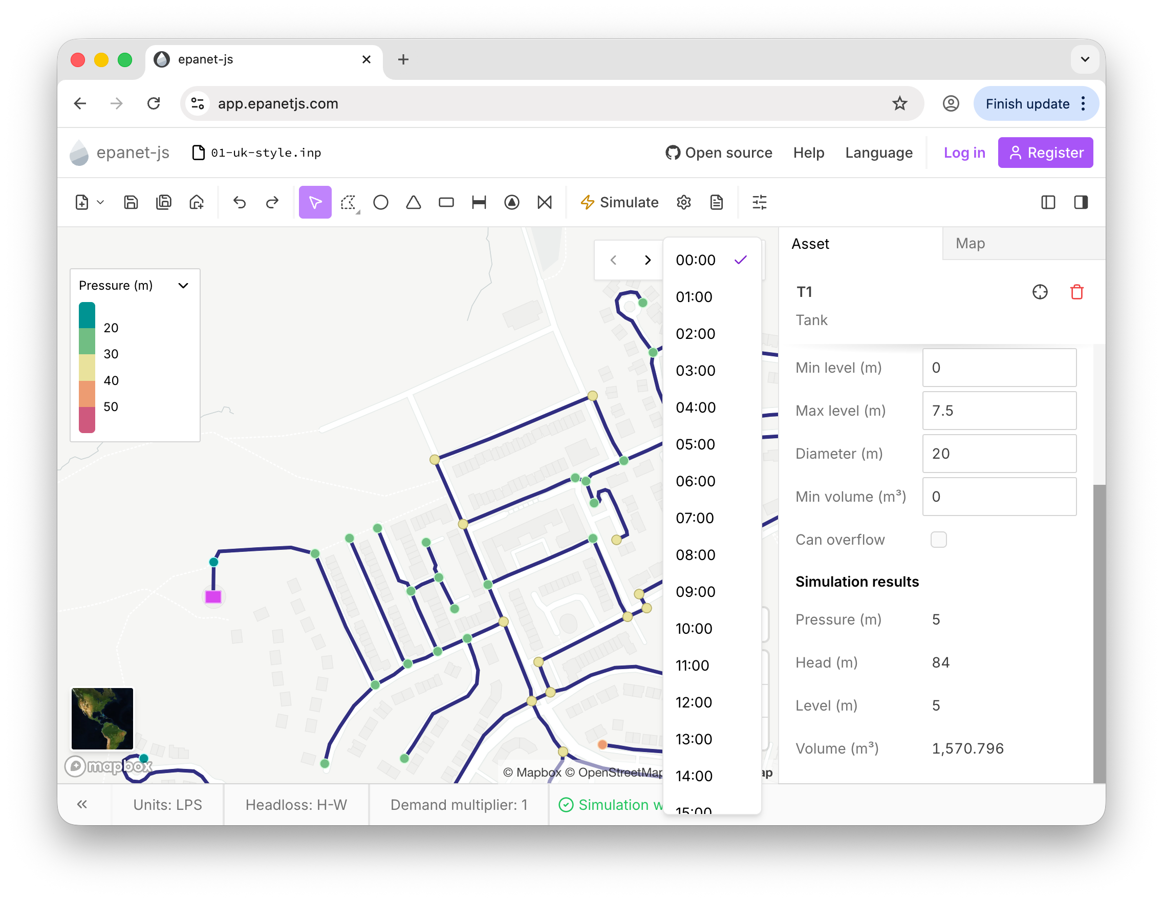 epanet-js with extended period simulations